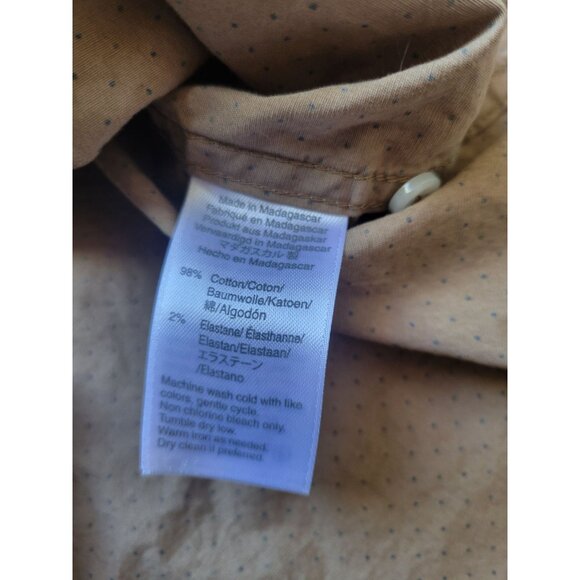 J. Crew Light Brown with Polka Dot Collared Long Sleeve Button Down Shirt Size M - Picture 8 of 10